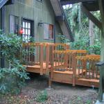 The decking and railing design are the same as the back deck.